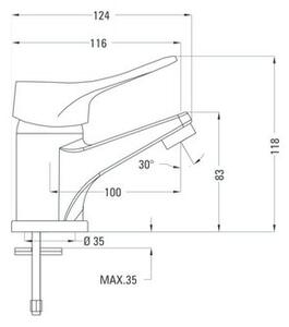 Bateria umywalkowa DEANTE Neo Vero BOW021M Chrom