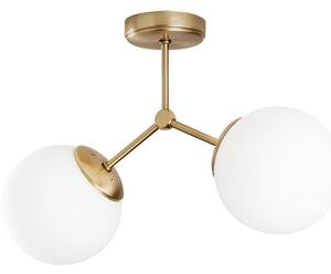 Biała/w kolorze mosiądzu lampa sufitowa ze szklanym kloszem 15x44 cm Damar – Opviq lights