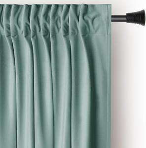 Jasnozielona aksamitna zasłona częściowo zaciemniająca (dimout) 140x245 cm Pleat – Restilo