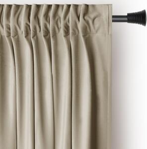 Brązowa/beżowa aksamitna zasłona częściowo zaciemniająca (dimout) 140x245 cm Pleat – Restilo