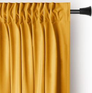 Żółta aksamitna zasłona częściowo zaciemniająca (dimout) 140x245 cm Pleat – Restilo