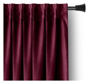 Bordowa aksamitna zasłona częściowo zaciemniająca (dimout) 140x245 cm Pleat – Restilo