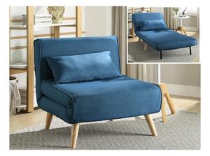 Fotel rozkładany POSIO z tkaniny - Niebieski