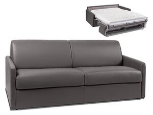4-osobowa kanapa z ekspresowym mechanizmem rozkładania z ekoskóry CALIFE - Kolor: szary - Wymiary miejsca do spania: 160 cm - Materac 14 cm