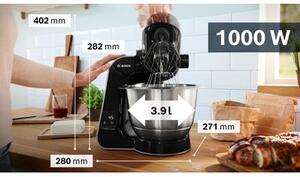 Robot kuchenny planetarny BOSCH MUM5XC4E 1000W z wbudowaną wagą, maszynką do mięsa, blenderem kielichowym