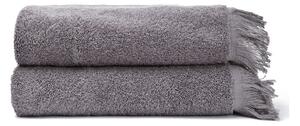 Zestaw 2 szarych ręczników ze 100% bawełny Bonami Selection, 50x90 cm