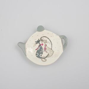 Podstawka ceramiczna pod woreczek od herbaty Dakls Cats