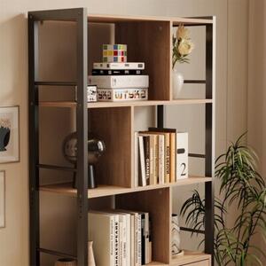 Regał na książki uniwersalny z zamykanymi szafkami loft pojemny