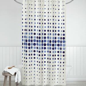 Zasłona prysznicowa Kropki niebieski, 180 x 200 cm