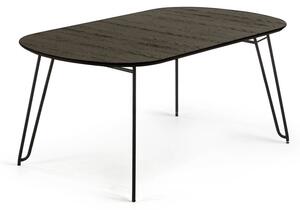 Ciemnobrązowy rozkładany stół z blatem w dekorze jesionu 100x170 cm Milian – Kave Home