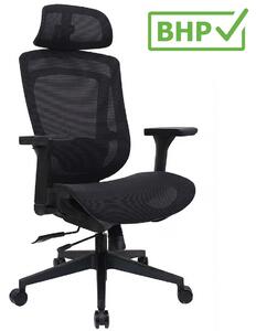 Fotel biurowy ergonomiczny siatkowy Basten, zgodny z normą BHP