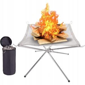 Duże Palenisko Przenośne Stojak Składany Na Ognisko Grill 56X56X43 Cm Xl