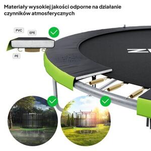 Trampolina ogrodowa dla dzieci z siatką wewnętrzną 16FT 496cm Zipro Jump Pro