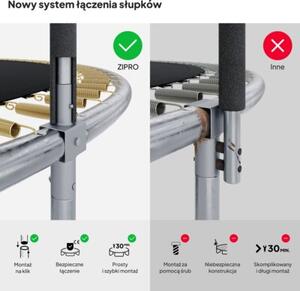 Trampolina ogrodowa dla dzieci z siatką wewnętrzną 16FT 496cm Zipro Jump Pro