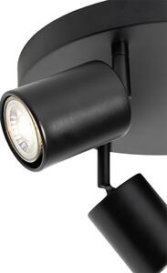 Nowoczesna lampa sufitowa czarna regulowana okrągła 3 źródła światła - Java Oswietlenie wewnetrzne