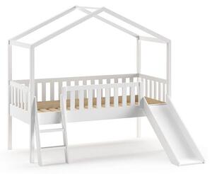 Białe podwyższone łóżko dziecięce w kształcie domku 90x200 cm Dallas – Vipack