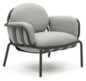 Jasnoszary metalowy fotel ogrodowy Joncols – Kave Home