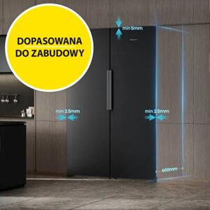 Lodówka HISENSE RB3K330SAFC 330l ExtraSpace 35dB No frost 185cm do obudowy WiFi Connectlife Czarna Metal Cooling
