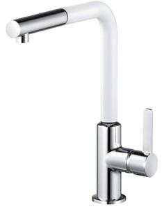 Bateria kuchenna stojÄ ca KLUDI L-INE S z wyciÄ ganÄ wylewkÄ BiaÅy/chrom 408519375
