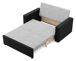 RozkÅadana sofa, CAPERO, ekoskÃ³ra, plecionka, 148x87x90 cm, czarny, jasny szary | TYLETEGOTU