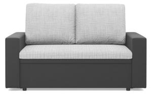 RozkÅadana sofa, CAPERO, ekoskÃ³ra, plecionka, 148x87x90 cm, czarny, jasny szary | TYLETEGOTU
