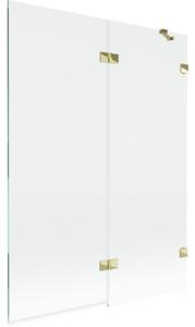 Mexen Lunar parawan nawannowy 2-skrzydłowy prawy 130 x 150 cm, transparent, złoty - 897-130-100-50-00-P