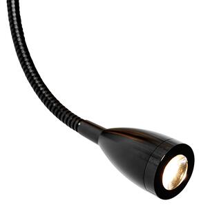 Kinkiet / Lampa scienna czarny z elastycznym ramieniem i kloszem złoty 15 cm - Brescia Oswietlenie wewnetrzne