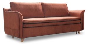 Ceglasta aksamitna rozkładana sofa 225 cm Charming Charlie – Miuform