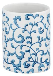 Niebiesko-biały ceramiczny kubek na szczoteczki Wenko Mirabello