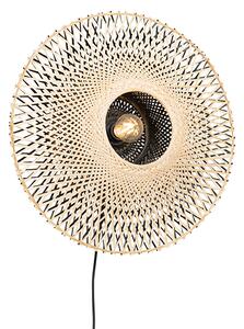 Orientalny Kinkiet / Lampa scienna rattanowy 50 cm z wtyczką - Rina Oswietlenie wewnetrzne