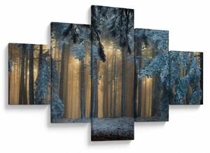 Obraz zaśnieżonego lasu (125x70 cm)