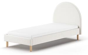 Białe tapicerowane łóżko ze stelażem 90x200 cm MOON – Vipack