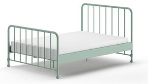 Zielone metalowe łóżko ze stelażem 140x200 cm BRONXX – Vipack