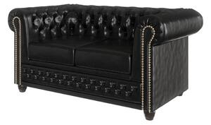 Czarna sofa z imitacji skóry 148 cm York – Ropez