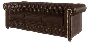 Ciemnobrązowa sofa z imitacji skóry 203 cm York – Ropez