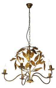 Żyrandol vintage antyczne złoto 6 lampek - Linden Oswietlenie wewnetrzne