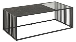 Czarny stolik ze szklanym blatem 60x120 cm Strington – Actona