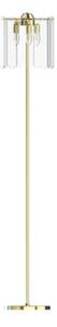 Lampa stojąca podłogowa dekoracyjna złota szklany dymiony klosz 145 cm 3xE14 40W NIRA Zuma Line