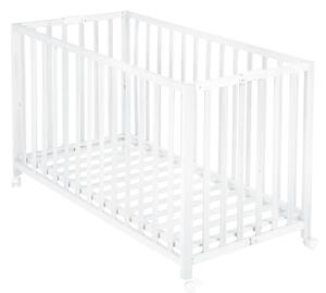 Białe łóżeczko na kółkach 60x120 cm Fold up – Roba