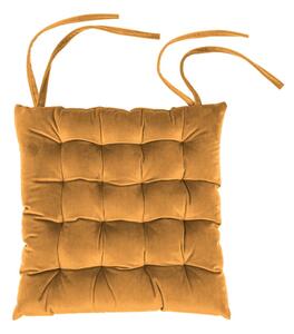 Pomarańczowa aksamitna poduszka na krzesło Tiseco Home Studio, 37x37 cm