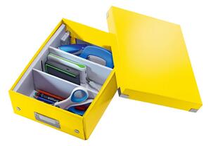 Żółte pudełko z przegródkami Click&Store – Leitz