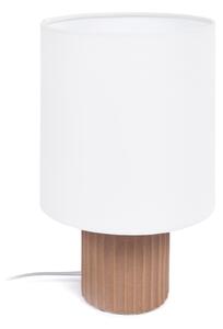 Biało-naturalna lampa stołowa z tekstylnym kloszem (wys. 28 cm) Eshe – Kave Home