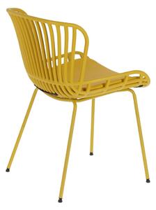 Musztardowe krzesło ogrodowe ze stalową konstrukcją Kave Home Surpik
