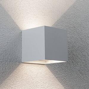Paulmann LED-kinkiet zewnętrzny na baterię Nyara, biały, 10 cm, czujnik, IP44 Nyara, biały / opal, łazienka, aluminium, nowoczesny