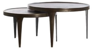 Brązowe okrągłe stoliki zestaw 2 szt. ø 75 cm Tobias – Light & Living