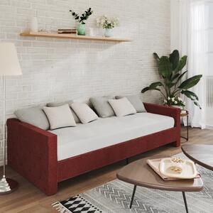 Łóżko dzienne z materacem i USB, winna czerwień, 90x200 cm