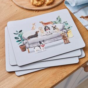 Zestaw 4 korkowych mat stołowych 21.5x29 cm Cooksmart ® Curious Dogs