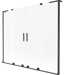 Mexen Velar L Duo parawan nawannowy 2-skrzydłowy rozsuwany 170 x 150 cm, szron, czarny - 896-170-003-32-70