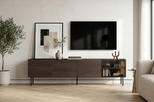 Szafka RTV Dunari 220 cm z metalowymi nogami - dąb dunin