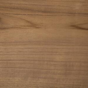 Boho stolik kawowy pomocniczy drewno tekowe naturalny kolor okrągły 36 cm Merritt Beliani